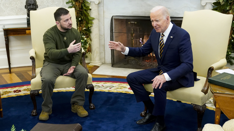 US President Joe Biden Meets Zelensky