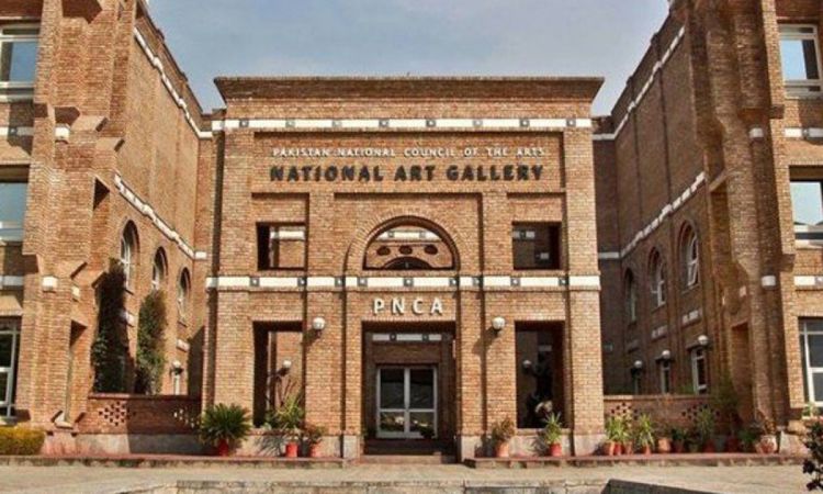 PNCA, Pakistan, Independence Day, Exhibition, President, Arif Alvi, Samina Arif Alvi, PNCA, National Art Gallery, Ali Azmat, Painting, Art,