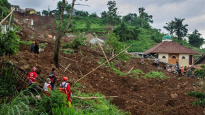 Indonesia, Landslides, Rains, Officials, Disaster, Management, Xinhua, Rescue, Spokesman, Weather, TV