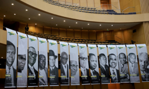 African Union leaders warned Thursday that Africa should not become a “geostrategic battlefield” for world powers as it grapples with several threats to its own security and peace. 