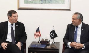 US, Diplomate, calls on, Finance Minister, expresses, confidence, Pakistan’, economic, policies