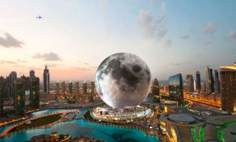 Dubai, Moon, Skyscraper, Architecture, The Mirror, Canadian, UAE, Economy, Tourism, Middle East, North Africa, MENA, Earth