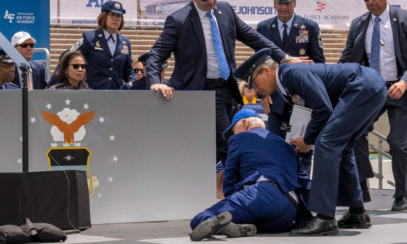 Biden Falls on Stage at US Air Force Academy Graduation but is "Fine," White House Confirms