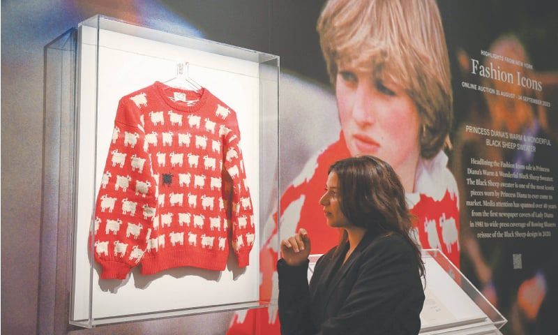 Princess Diana's 'Black Sheep' Jumper Displayed in London Ahead of Auction