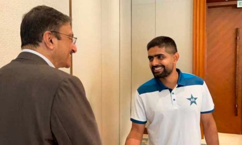 PCB, Chief, Zaka Ashraf, Meets, Pakistan, Sri Lanka, team, Asia Cup, World Cup, trophy, Babar Azam