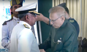 President Confers Nishan-E-Imtiaz (M) Upon Naval Chief