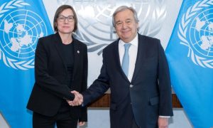 United Nations (UN) Secretary-General Antonio Guterres and Mirjana Spoljaric