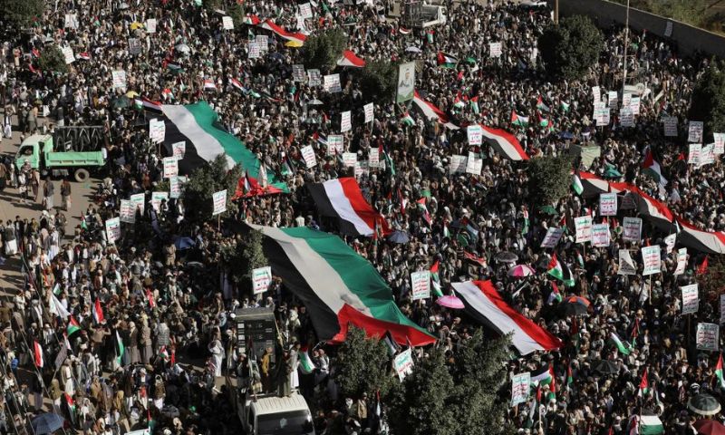 Palestinians, Gaza, Israeli, Gaza Strip, Rallies, Baghdad, Iraq, Tahrir Square, Yemen, Sanaa, US, Flags, Sri Lanka, Colombo, Malaysia, Indonesia, Barcelona, Spain, The Hague, Switzerland, Mexico