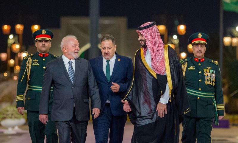 Saudi Crown Prince, Brazil President, RIYADH, Kingdom of Saudi Arabia, KSA, Crown Prince Mohammed bin Salman, President of Brazil, Luiz Inacio Lula da Silva, Al-Yamamah Palace in Riyadh,