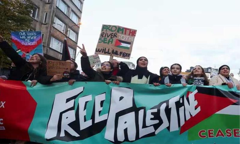 War on Gaza, Pro-Palestinian Protest in Brussels, London, Pairs, War Crimes, Genocide in Gaza