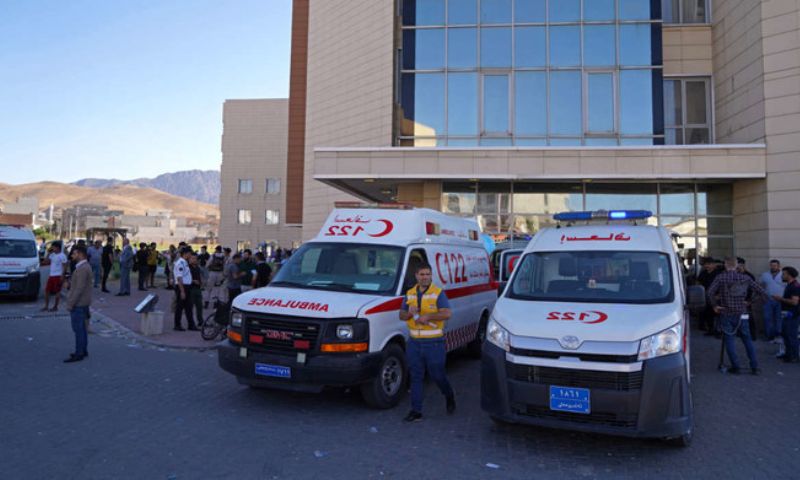 Red Cross, Fire, Hospital, Prime Minister, Baghdad, Iraq