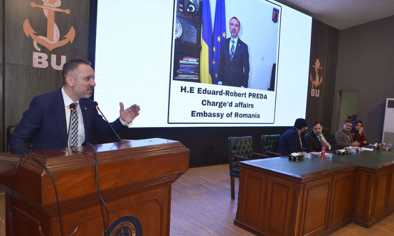 Bahria University, Eduard-Robert Preda, Romanian Embassy, Mihai Eminescu, Pakistan, Romania,