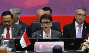 Indonesia calls for halt to Israeli proposals to resettle Gaza’s Palestinians Indonesia's FM Retno Marsudi delivers