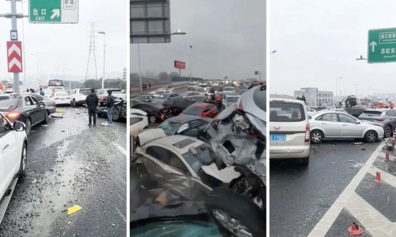Hundred-Car Collision in China Injures Nine