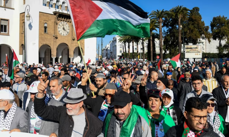 Thousands Rally in Morocco Against Israel, Demand End to Diplomatic Ties