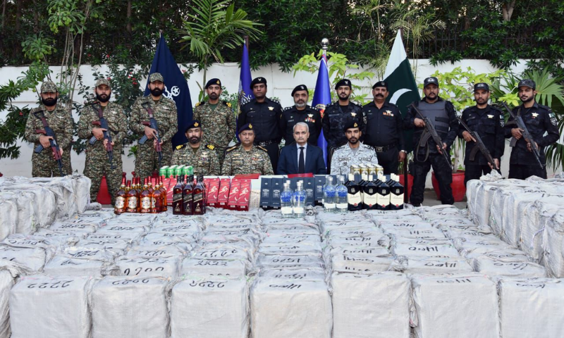 Pakistan Navy Hands over Seized Liquor to Customs Authorities