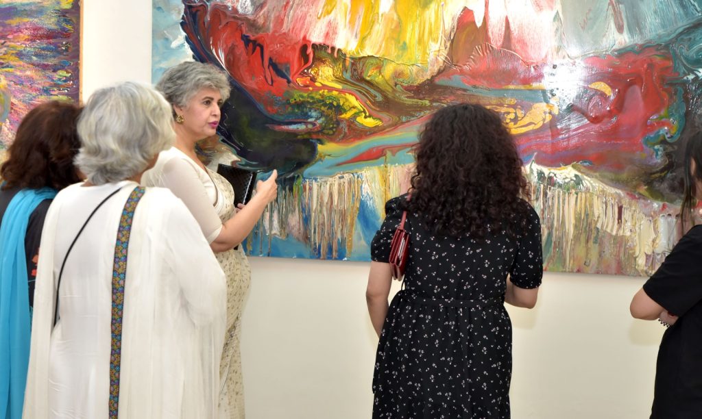 Art Exhibition, Dances with Colors, Abstract Expressionist Paintings, Artist, Sherzada Khalid Iqbal, Pakistan National Council of the Arts, PNCA, Ambassador, Jordan, Pakistan, Islamabad 