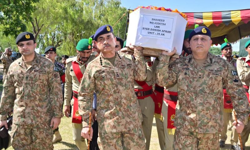 funeral prayers, Namaz-e-Janaza, Peshawar Garrison, military media wing, ISPR, Bagh, Khyber district, Khyber Pakhtunkhwa, Syed Asim Munir,