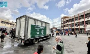 KSrelief, food baskets, Abasan Al Kabira, Khan Yunis, Gaza Strip,