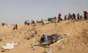 Palestinians are fleeing ongoing relentless Israeli violence as Gaza's civil defence agency said another Israeli strike killed at least 21 people at a displacement camp west of the southern city of Rafah on Tuesday, days after a similar strike that sparked global outrage.