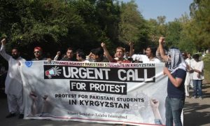 Pakistani Students, Kyrgyzstan, Foreign Office, Islamabad, Protest, Embassy of Kyrgyzstan, Ambassador, Ishaq Dar, Foreign Minister