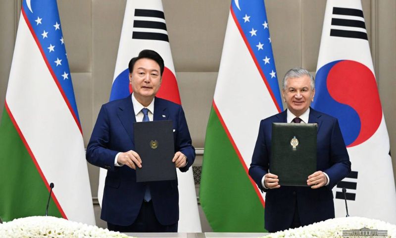 South Korea, Uzbekistan, Tashkent, Bullet Train, Korean Peninsula, Industry, President Yoon Suk Yeol, President Shavkat Mirziyoyev