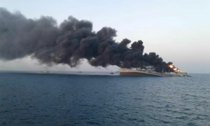 Iranian Naval Destroyer, Sinks, Strait of Hormuz, Sahand, IRNA, Water, Vessel