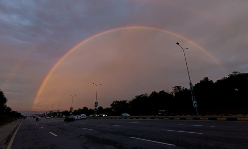 Rainbow Adorns Islamabads Sky After Refreshing Rain 1 1