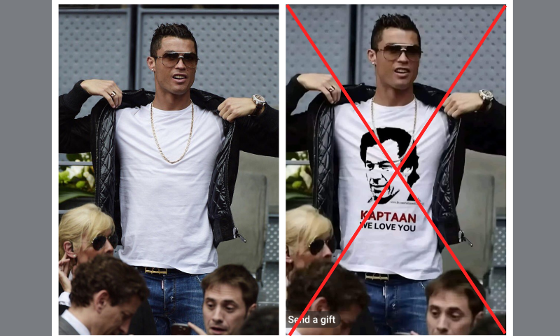 Fact Check Viral Picture Of Cristiano Ronaldo Wearing Imran Khan Shirt Is Altered WE News English