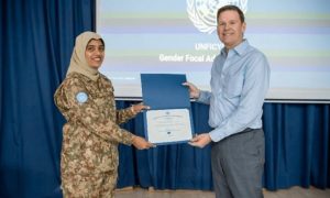 Pakistan Army, Gender Advocacy Award, UN, women's participation, peace operations, ISPR, Major Sania Safdar, Major Komal Masood, peacekeepers,