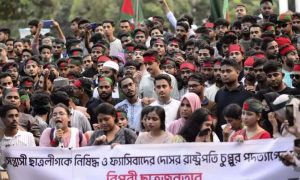 Protest Erupts Outside Bangladeshi Presidents Residence