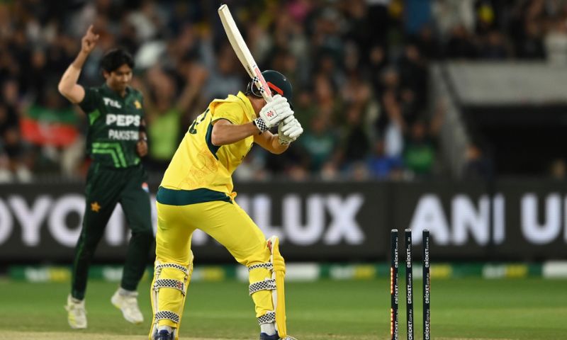 In a thrilling opener at the Melbourne Cricket Ground, Australia triumphed over Pakistan by two wickets in a gripping first ODI, chasing down a target of 204. Pakistan started strong with their bowling attack, and it seemed they might dominate the game. Haris Rauf was a standout performer, taking three crucial wickets, while Shaheen Afridi added to the pressure with two of his own. Their efforts initially had the Australian batting lineup on the back foot, leading to a tense atmosphere in the stadium. However, the home side rallied, with Josh Inglis emerging as a key player, scoring a vital 49 runs. His knock steadied the innings and brought Australia closer to victory before he fell to a well-executed delivery from Afridi. Steven Smith also played an important role, contributing 44 runs before being dismissed by Rauf, leaving fans on the edge of their seats as wickets continued to tumble.